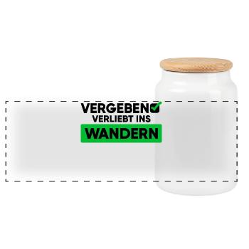 Wandern Wanderung Statement Wanderer Bergwanderung - Panorama Keksdose mit Holzdeckel - Weiß - Vorne
