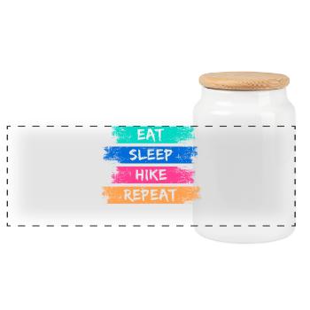 Mountain Hike Statement Hiking Hike Nature - Panoramic Cookie Jar with Wooden Lid - white - Front