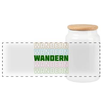Wanderung Wandern Spruch Wanderer Klettern Touren - Panorama Keksdose mit Holzdeckel - Weiß - Vorne
