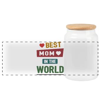 Beste Mutter der Welt - Panorama Keksdose mit Holzdeckel - Weiß - Vorne
