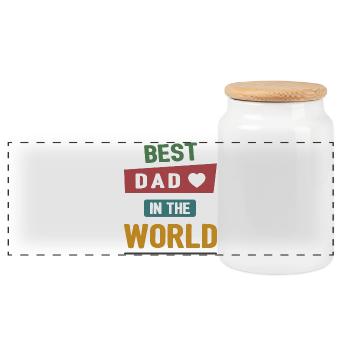 Bester Vater der Welt - Panorama Keksdose mit Holzdeckel - Weiß - Vorne