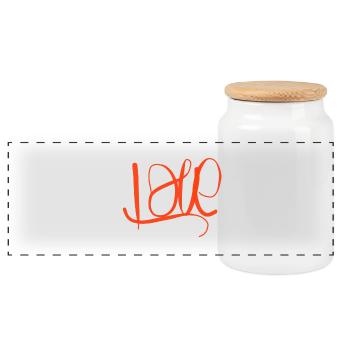 Tablier de chef avec inscription Love - Boîte à biscuits avec couvercle en bois - blanc - Devant
