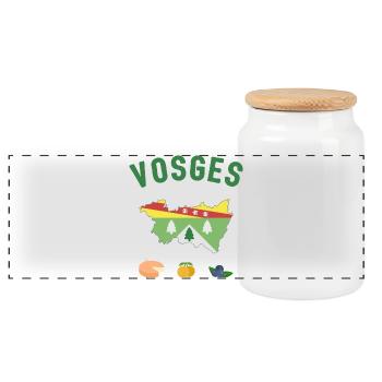 Vosges - Panorama Keksdose mit Holzdeckel - Weiß - Vorne
