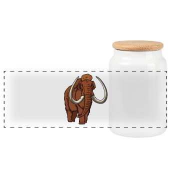 Couleur mammouth - Boîte à biscuits avec couvercle en bois - blanc - Devant