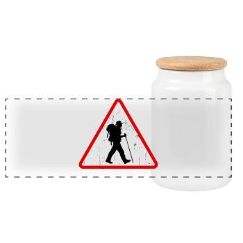 Mountaineering Hiking Hiking Routes Hiking Tours - Panoramic Cookie Jar with Wooden Lid - white - Front