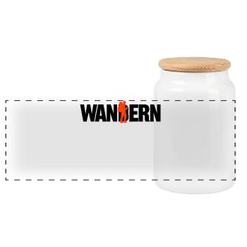 Bergwandern Wandern Berggipfel Statement Wanderer - Panorama Keksdose mit Holzdeckel - Weiß - Vorne