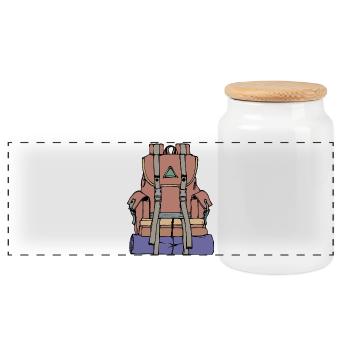 Climbing, mountaineering, hiking, hikers, hiking trails - Panoramic Cookie Jar with Wooden Lid - white - Front