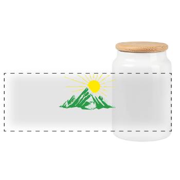 Mountains, Nature, Hiking, Nature lovers, Glaciers - Panoramic Cookie Jar with Wooden Lid - white - Front