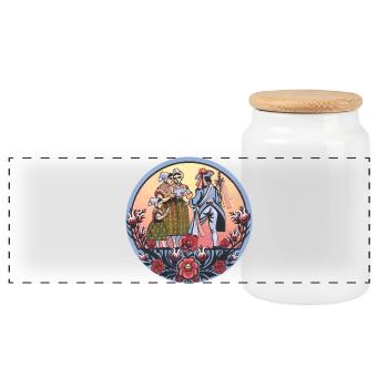 Folklore sorabe – Costumes et danses traditionnels - Boîte à biscuits avec couvercle en bois - blanc - Devant