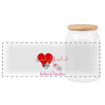 Childcare assistant - Panoramic Cookie Jar with Wooden Lid - white - Front