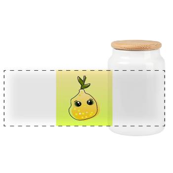 Lemon Lemon Food - Panoramic Cookie Jar with Wooden Lid - white - Front