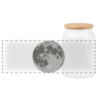 Moon - celestial body - Panoramic Cookie Jar with Wooden Lid - white - Front