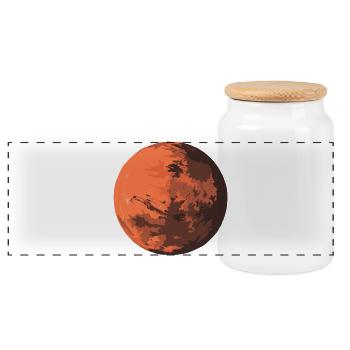 Mars - the red planet - Panoramic Cookie Jar with Wooden Lid - white - Front