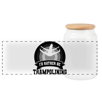 I’d Rather Be Trampolining - Panorama Keksdose mit Holzdeckel - Weiß - Vorne