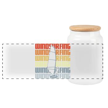 Planche à voile vintage - Boîte à biscuits avec couvercle en bois - blanc - Devant