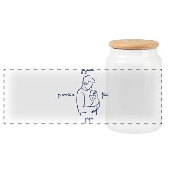 Joyeuse première fête des pères. Bonne fête papa. - Boîte à biscuits avec couvercle en bois - blanc - Devant