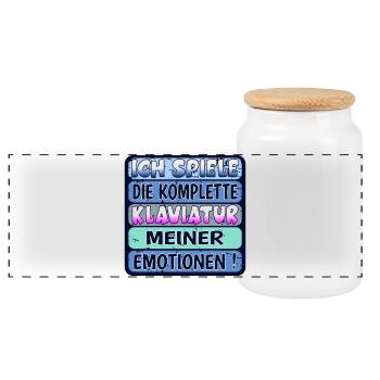 Charaktereigenschaften EMOTIONAL EMOTIONEN ZEIGEN - Panorama Keksdose mit Holzdeckel - Weiß - Vorne