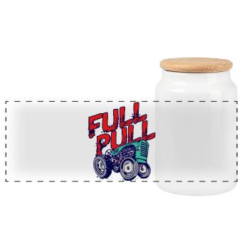 Agriculture Saying Farm Tractor Farmer - Panoramic Cookie Jar with Wooden Lid - white - Front