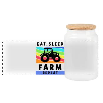 Agriculteur de champ Tractor Statement Véhicule utilitaire - Boîte à biscuits avec couvercle en bois - blanc - Devant