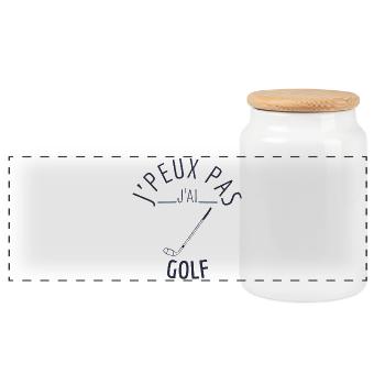 J peux pas j ai golf - Boîte à biscuits avec couvercle en bois - blanc - Devant