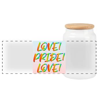 LOVE PRIDE LOVE LGBTQ DIT DIVERSITÉ DIVERSITÉ - Boîte à biscuits avec couvercle en bois - blanc - Devant