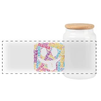 LGBTQIA+ T-Shirt Smile Word Cloud Gay Pride LGBT - Boîte à biscuits avec couvercle en bois - blanc - Devant