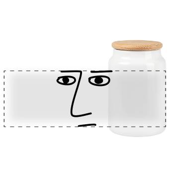 Art Face Artist Man - Panoramic Cookie Jar with Wooden Lid - white - Front