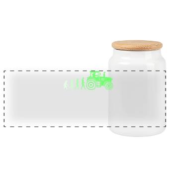 Commercial Vehicle Tractor Evolution Vehicle Bauer Field - Panoramic Cookie Jar with Wooden Lid - white - Front
