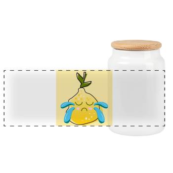 Triste citron COMIC WINE LIME SUMMER FOOD - Boîte à biscuits avec couvercle en bois - blanc - Devant