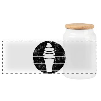 Cornet - Boîte à biscuits avec couvercle en bois - blanc - Devant