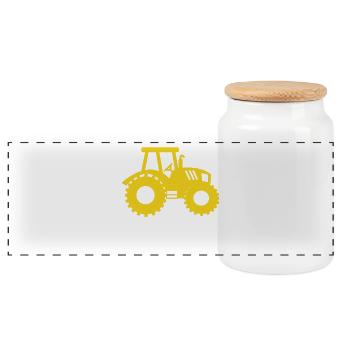 Traktor Bauer Feld Ackerbau Statement Biobauer - Panorama Keksdose mit Holzdeckel - Weiß - Vorne