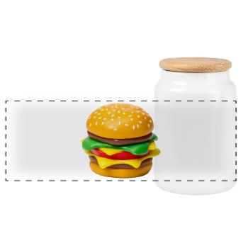 Hamburger Popart Print - Panorama Keksdose mit Holzdeckel - Weiß - Vorne