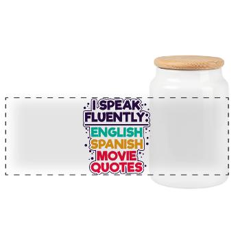 Déclaration de cinéma Films Films Binge Watching - Boîte à biscuits avec couvercle en bois - blanc - Devant