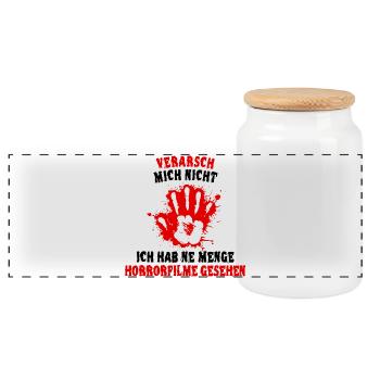 Filme Statement Kino Kinoabend Movies Filmabend - Panorama Keksdose mit Holzdeckel - Weiß - Vorne