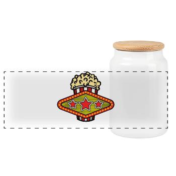 Cineaste Series Popcorn Movies Movies Movies Cinema After - Boîte à biscuits avec couvercle en bois - blanc - Devant