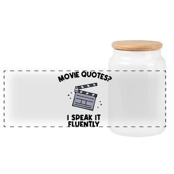 Regarder des films Déclaration Cinéma Cinéma Cinéma - Boîte à biscuits avec couvercle en bois - blanc - Devant