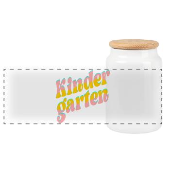 Kindergarten Erzieherin - EINGEWÖHNUNGSWOCHEN - Panorama Keksdose mit Holzdeckel - Weiß - Vorne