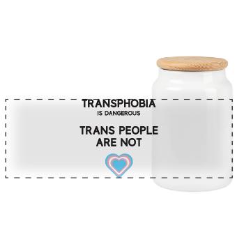 LGBT Pride Month - Trans Menschen - Panorama Keksdose mit Holzdeckel - Weiß - Vorne