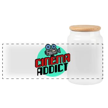 Movie Night Movies Series Statement Movie Night - Boîte à biscuits avec couvercle en bois - blanc - Devant