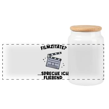 Movies Binge Watching Series Filme Statement - Panorama Keksdose mit Holzdeckel - Weiß - Vorne
