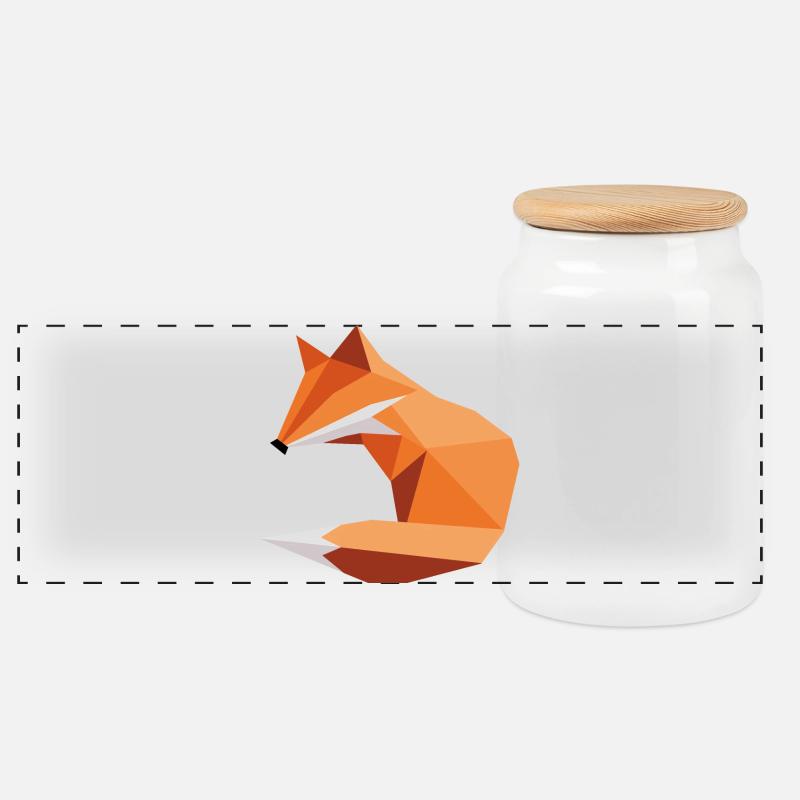 fuchs ORGAMI style - Panorama Keksdose mit Holzdeckel - Weiß