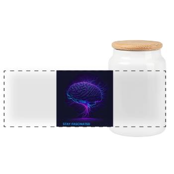 Motivation Rester Cerveau Fasciné - Boîte à biscuits avec couvercle en bois - blanc - Devant