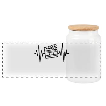 Films, Films, Cineaste, Soirée cinéma, Télévision, Séries - Boîte à biscuits avec couvercle en bois - blanc - Devant