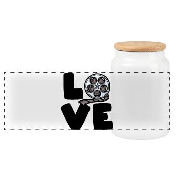 Films Dvd Sbend Theatre Movie Watch Statement - Boîte à biscuits avec couvercle en bois - blanc - Devant