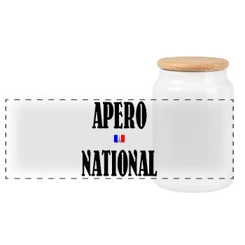 Apéro National Nationalité Française - Boîte à biscuits avec couvercle en bois - blanc - Devant