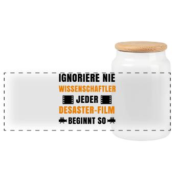 Binge Watching Filme Kino Movies Statement Kamera - Panorama Keksdose mit Holzdeckel - Weiß - Vorne