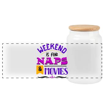 Filmabend Movie Night Movies Déclaration Cineaste - Boîte à biscuits avec couvercle en bois - blanc - Devant