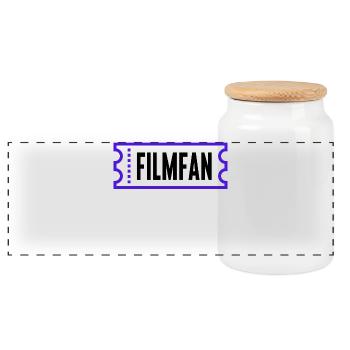 Filme Movies Statement Binge Watching Kino Cineast - Panorama Keksdose mit Holzdeckel - Weiß - Vorne