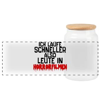 Fernsehabend Statement Movies Kino Nacht Filme - Panorama Keksdose mit Holzdeckel - Weiß - Vorne