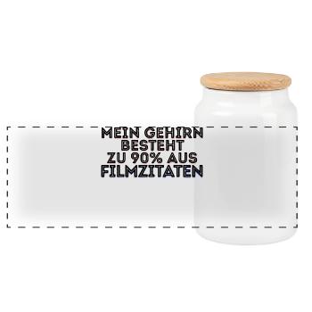 Filmabend Filme Movies Statement Streaming Serien - Panorama Keksdose mit Holzdeckel - Weiß - Vorne